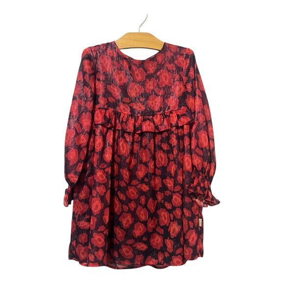 $242 Little Marc Jacobs Girl’s Ruffle Shift Dress Size 6 Holiday Formal - Picture 2 of 7